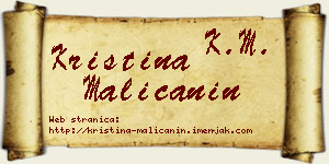 Kristina Malićanin vizit kartica